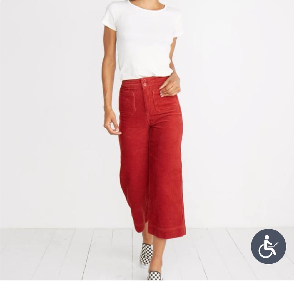 NEW (but missing button) Marine layer wide leg corduroy pant size 2